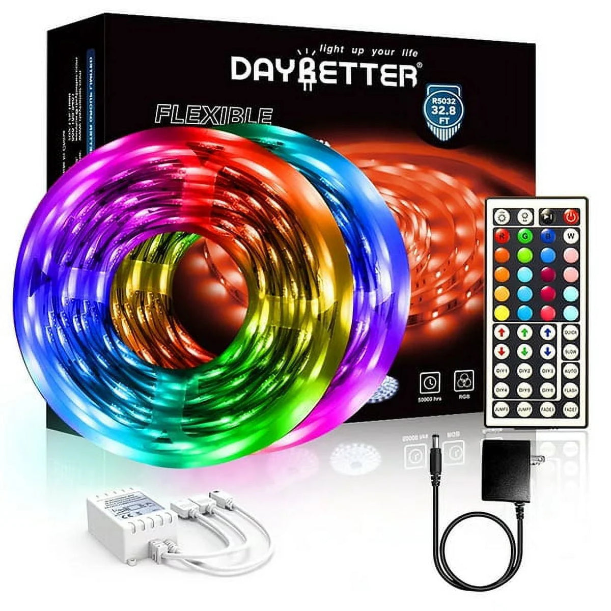 LED Strip Light 32.8ft with Remote and Power Supply X151047