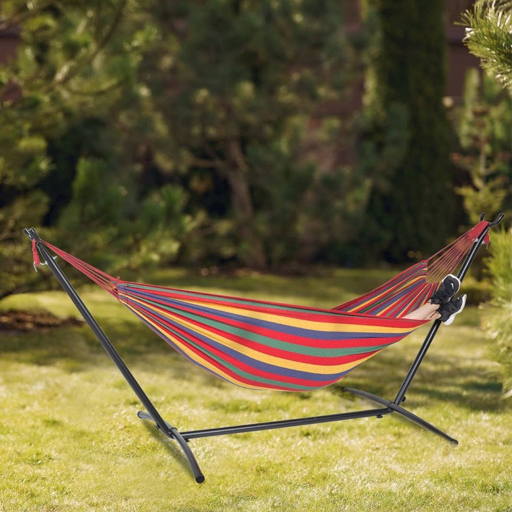 Freestanding Steel Double Hammock with Carry Bag Z28096
