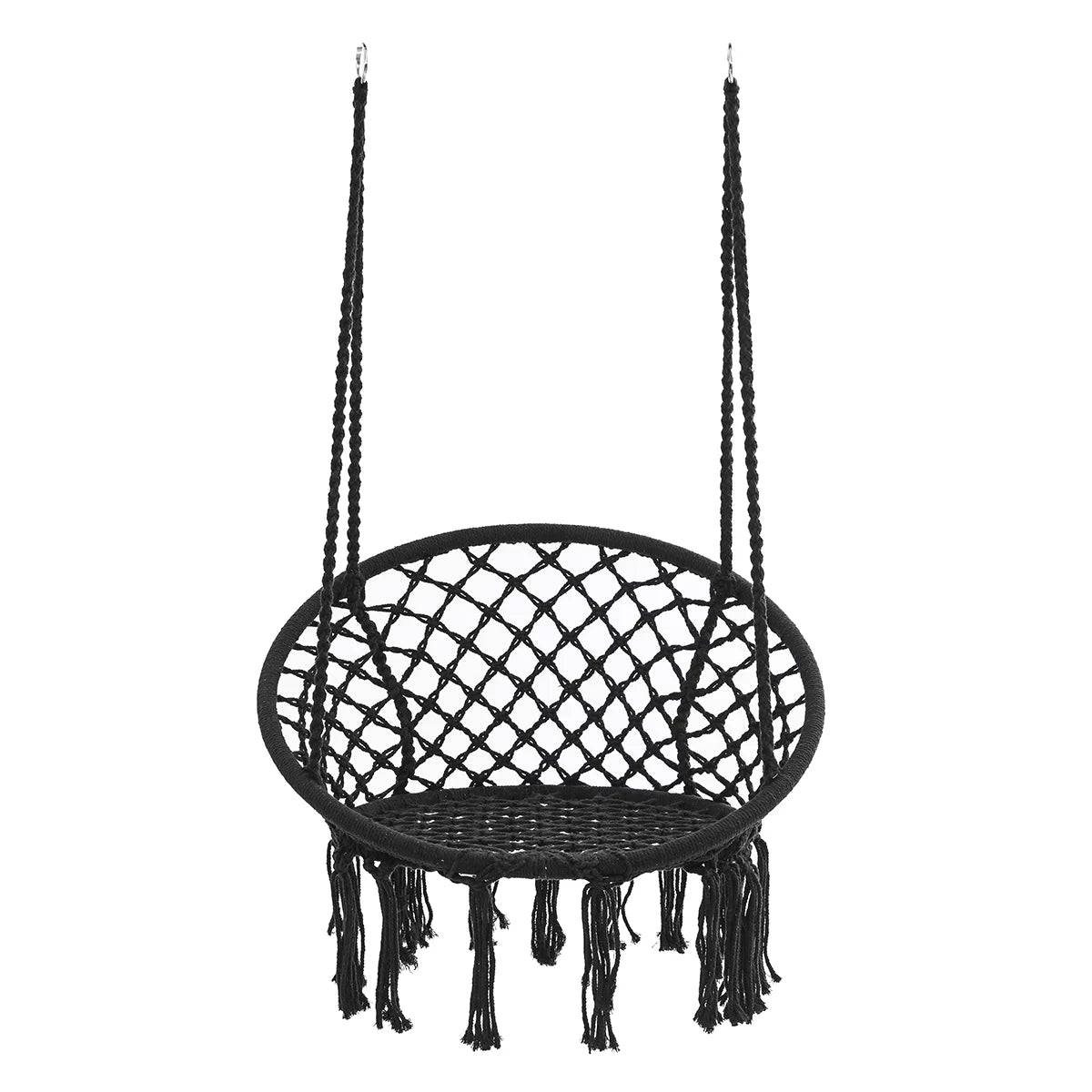 Hammock Chair Macrame Swing Chair Handmade Knitted Cotton Rope White A94322