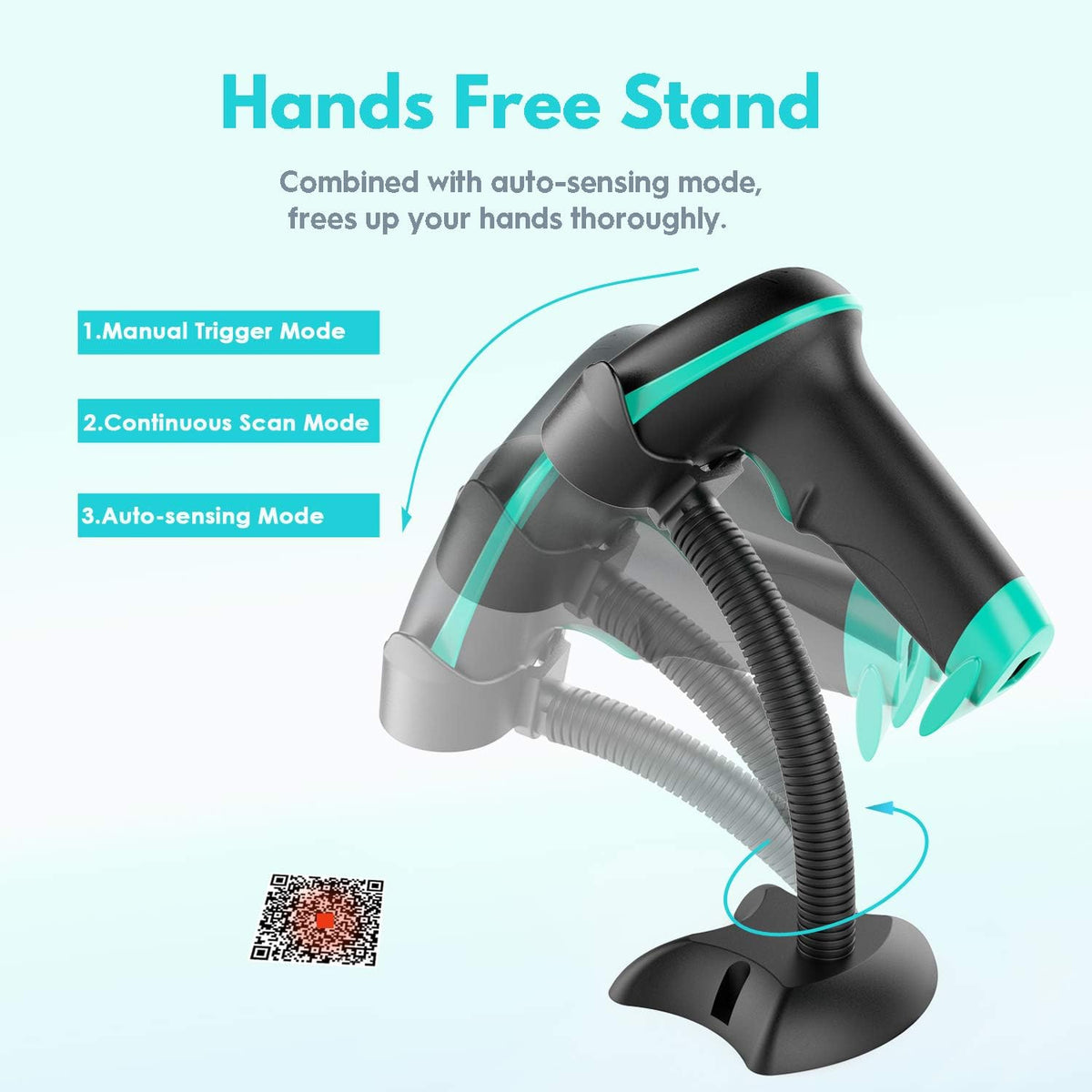 2D Wireless Barcode Scanner with Stand A9610