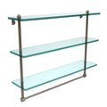Triple Tiered Glass Shelf with Towel Bar Antique Pewter L8331