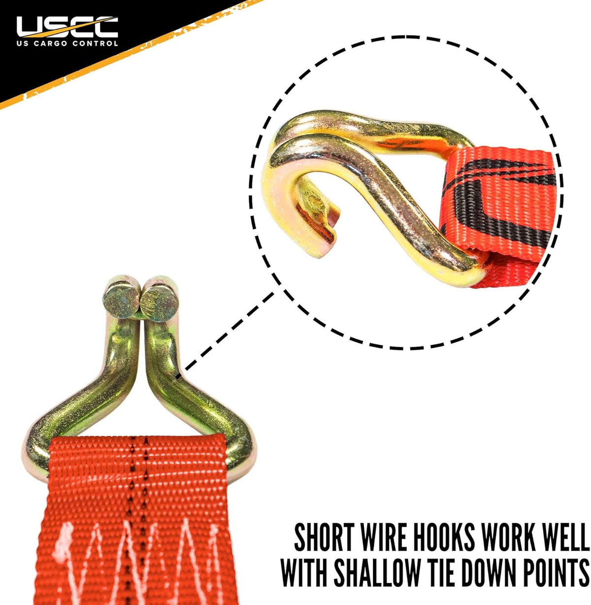 2 Inch x 27 Foot Red Ratchet Straps with Double J Hooks, 4 Pack G503
