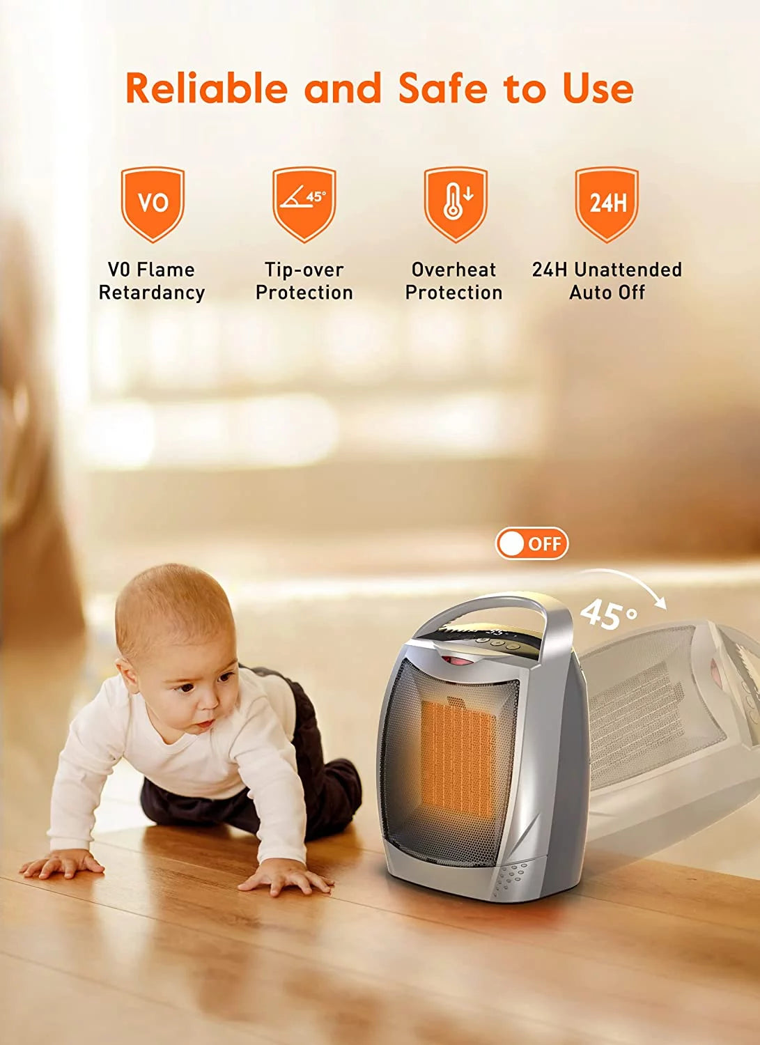 1500W Portable Space Heater with Timer S325790