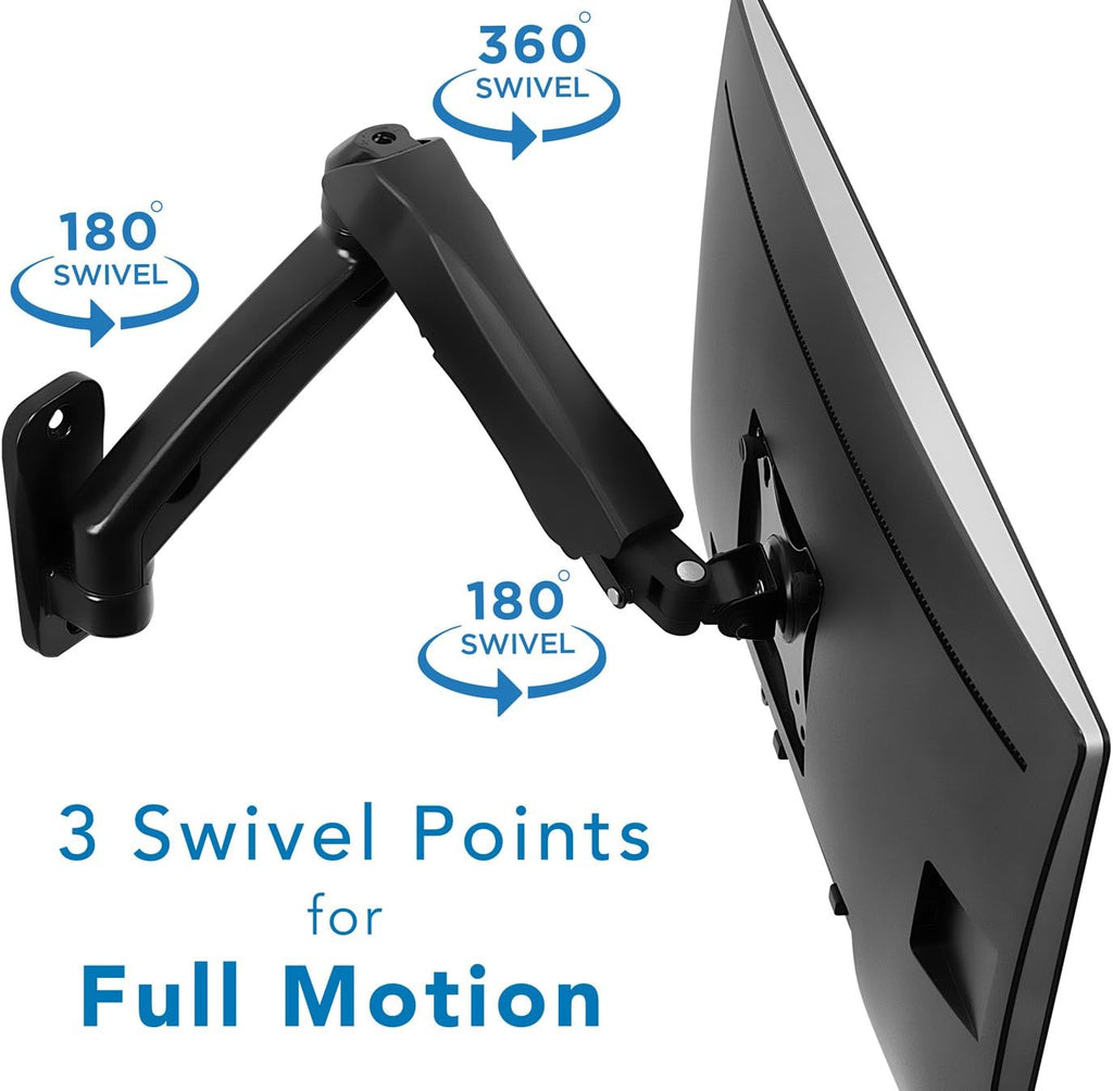Full Motion Gas Spring Monitor Wall Mount Arm for 13-32 Inch Screens R128905