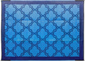 Large Reversible Outdoor Patio Mat 9' x 12' Lattice Blue X64439