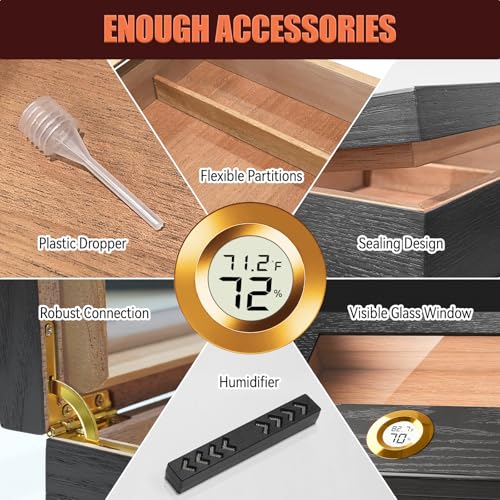 Cedar Wood Box with Glass Top Humidifier I961