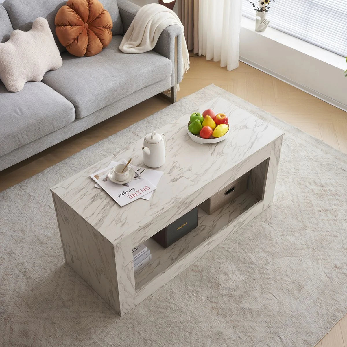 Coffee Table with Storage and Drawers W1586