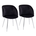 Black Velvet and Chrome Chair Set of 2 K47624