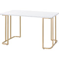 White Writing Desk with Metal Sled Base S518608