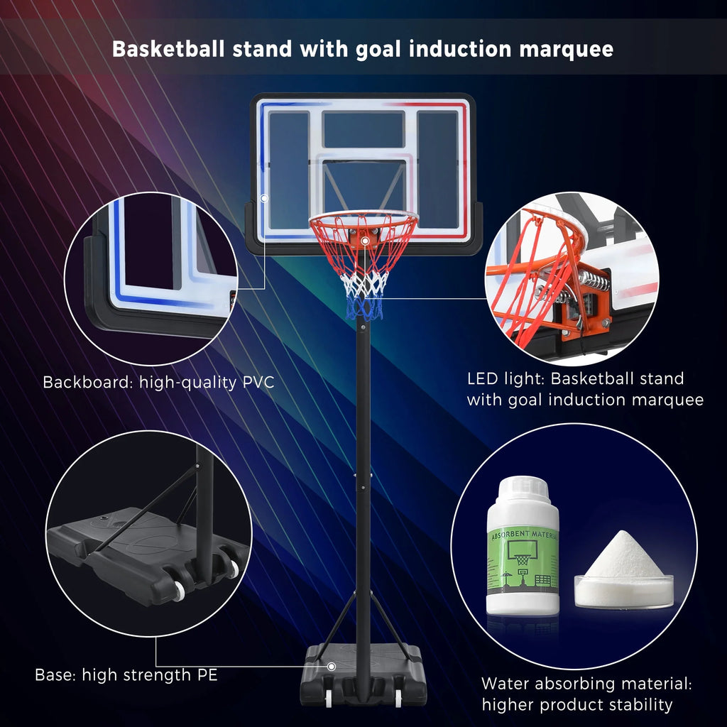 Kids Adjustable Basketball Hoop with Wheels B7445