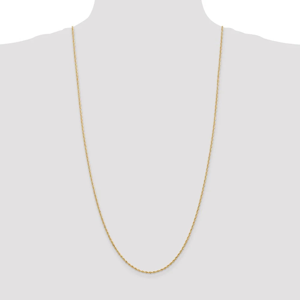 14kt Yellow Gold Diamond Cut Rope Chain, 30 inch, Lobster Clasp V3967