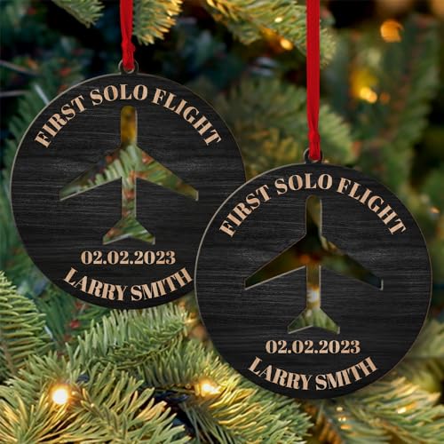 Wooden Airplane Christmas Tree Ornament K3408