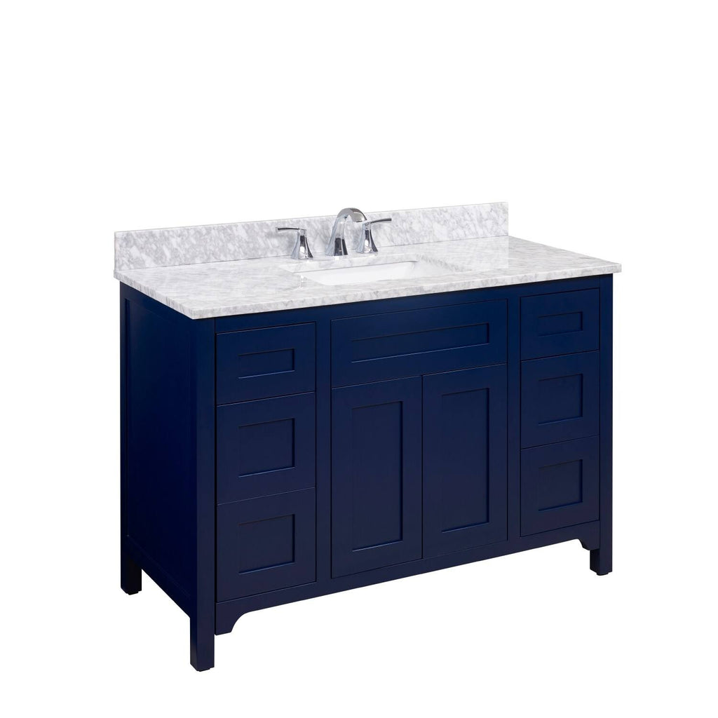 Carrara White Single Bathroom Vanity Top with Sink E29818