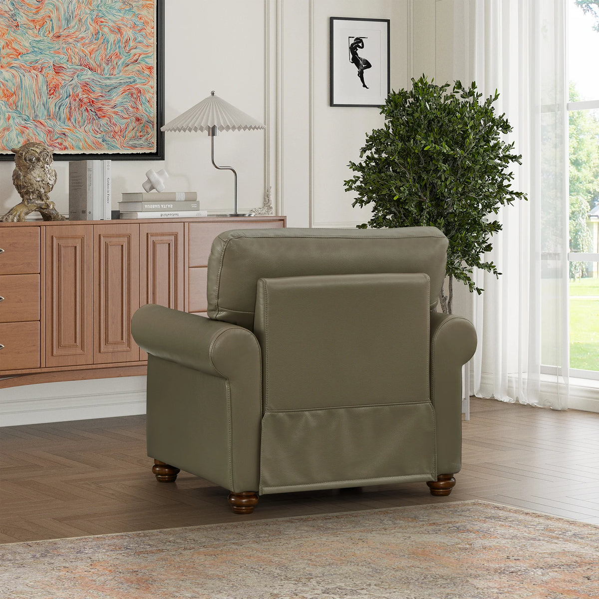 Grey Faux Leather Single Seat Sofa Chair K460
