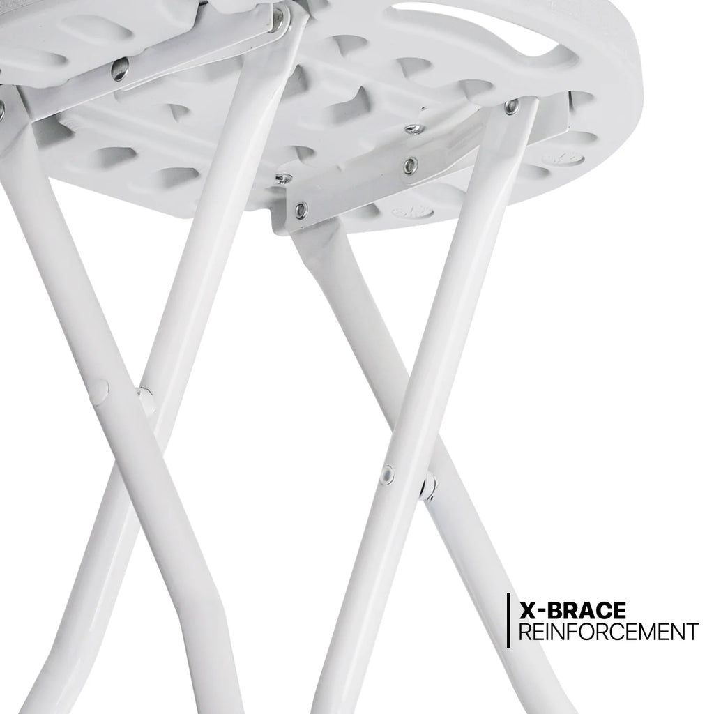7 Pieces 4.5 FT Folding Round Table and Chair Set White T825592