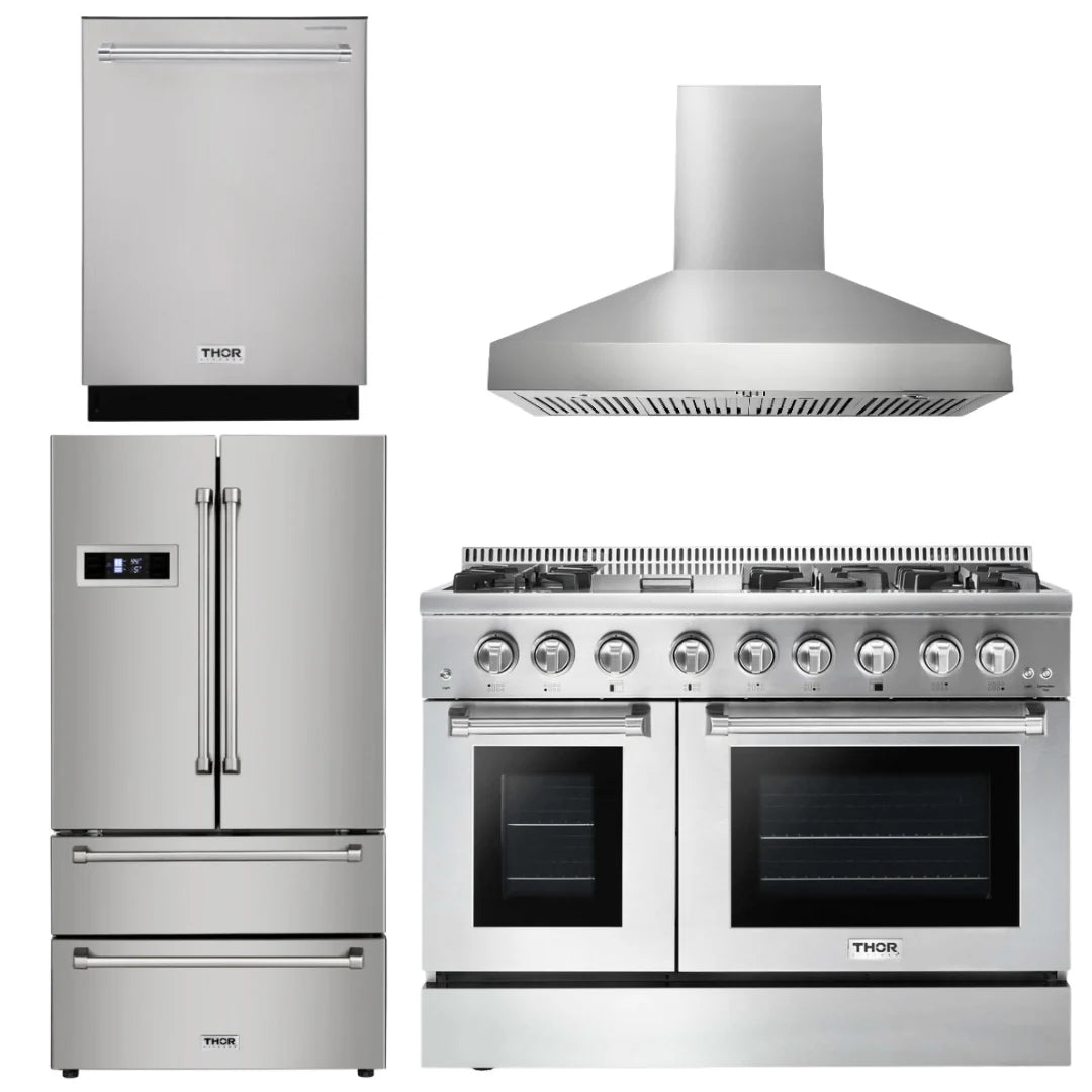 48 Propane Gas Burner Electric Oven Range Range Hood Refrigerator Dishwasher G5239
