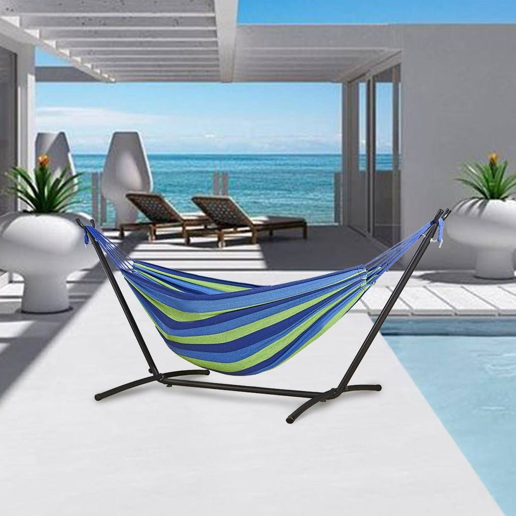 Freestanding Steel Double Hammock with Carry Bag Z28096