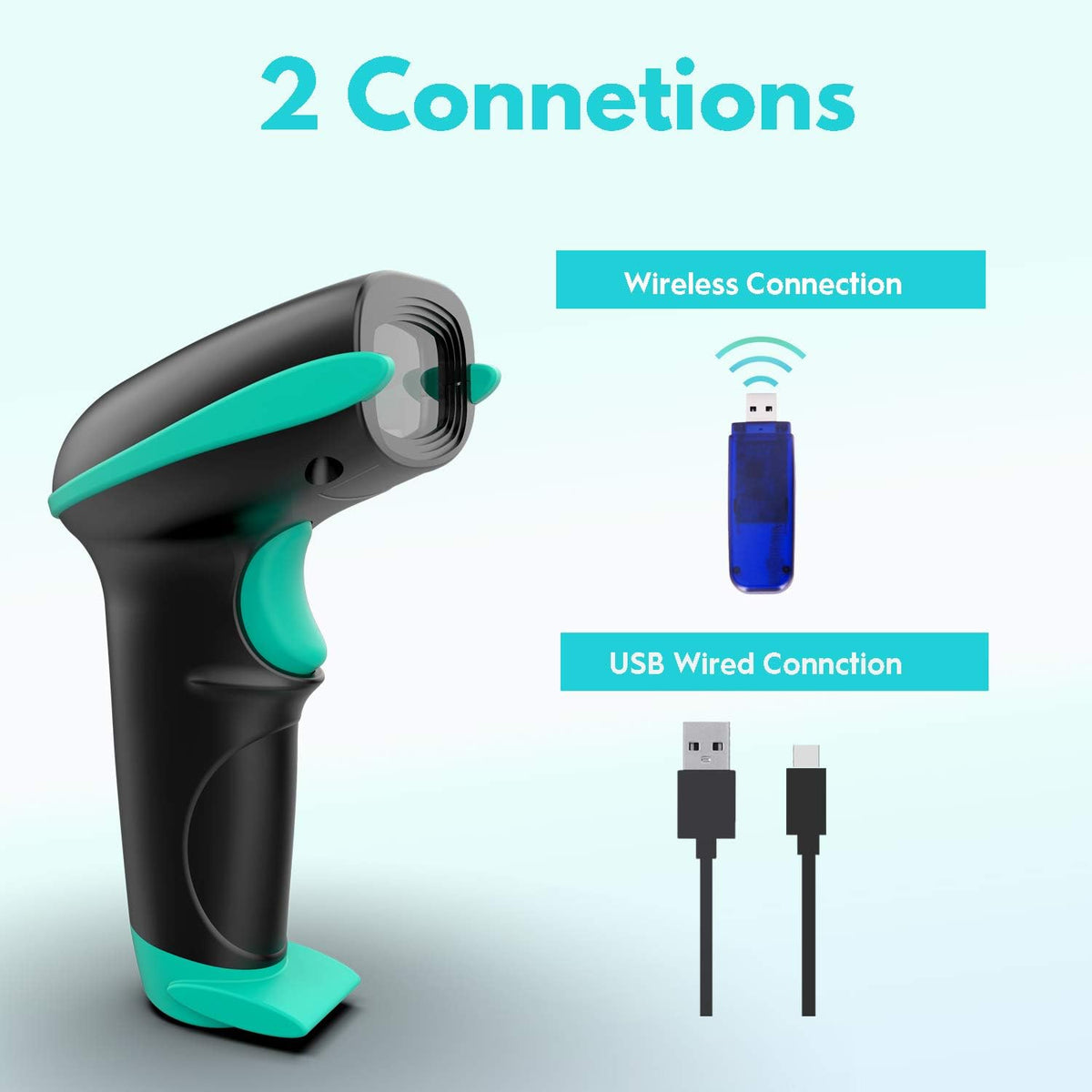 2D Wireless Barcode Scanner with Stand A9610