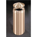 Satin Brass Waste Receptacle, 16 gal, 15inch Dia x 39inch H N1576