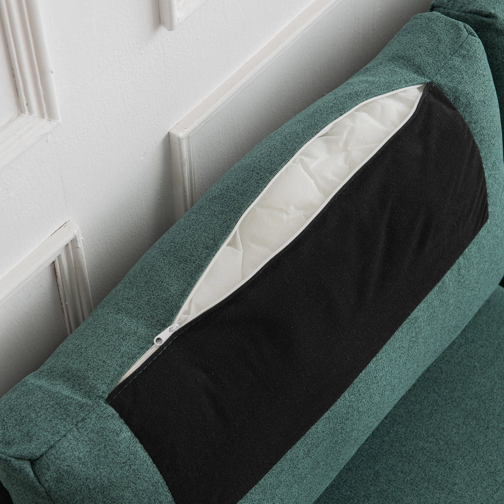 Emerald Fabric Upholstered Sofa with Metal Legs N519
