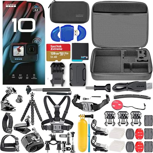 Waterproof 5.3K HD Action Camera with 23MP Photos and 128GB Memory Card Bundle I12121