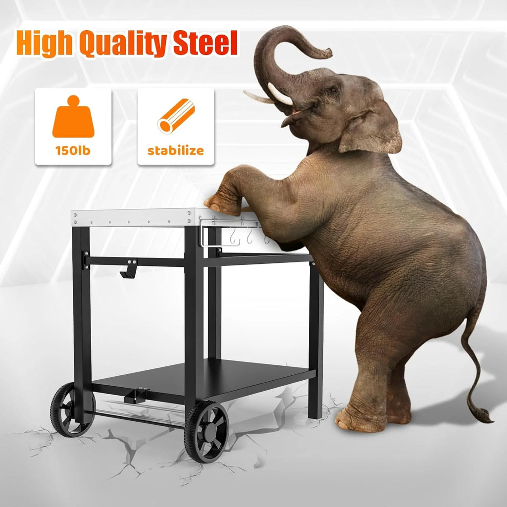 Outdoor Grill Cart Table with Wheels P157