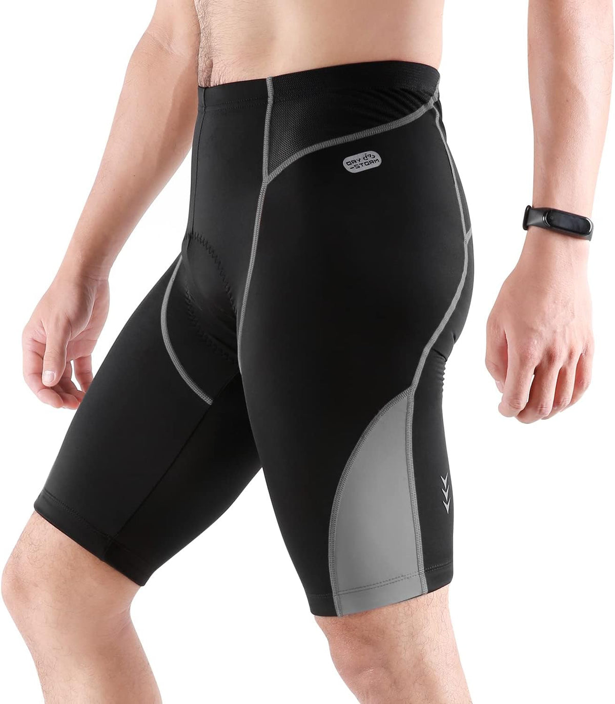 Grey 3D Padded Cycling Shorts Y100855