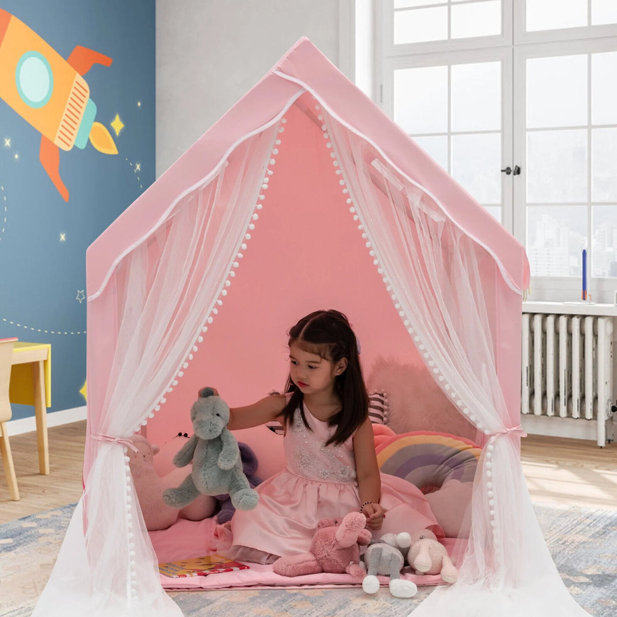 Kids Indoor Play Tent with Cotton Mat V9109