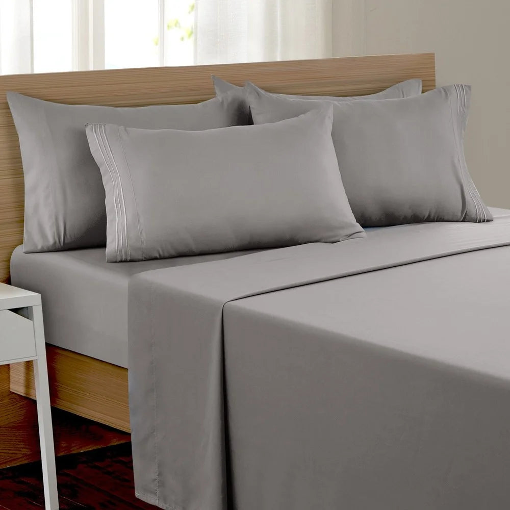 6 Pcs Deep Pocket Microfiber Bed Sheet Set A1148