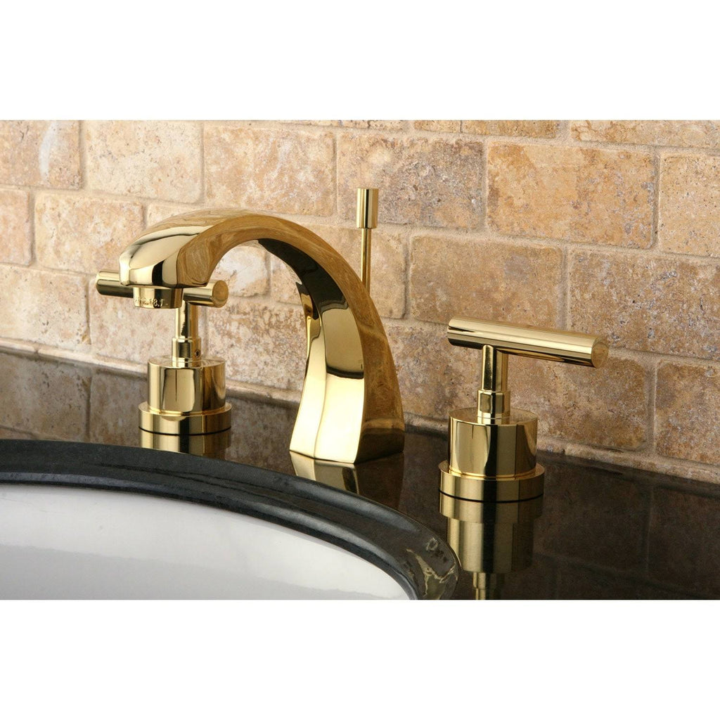 8-Inch Widespread Solid Brass Bathroom Faucet Polished Brass W857