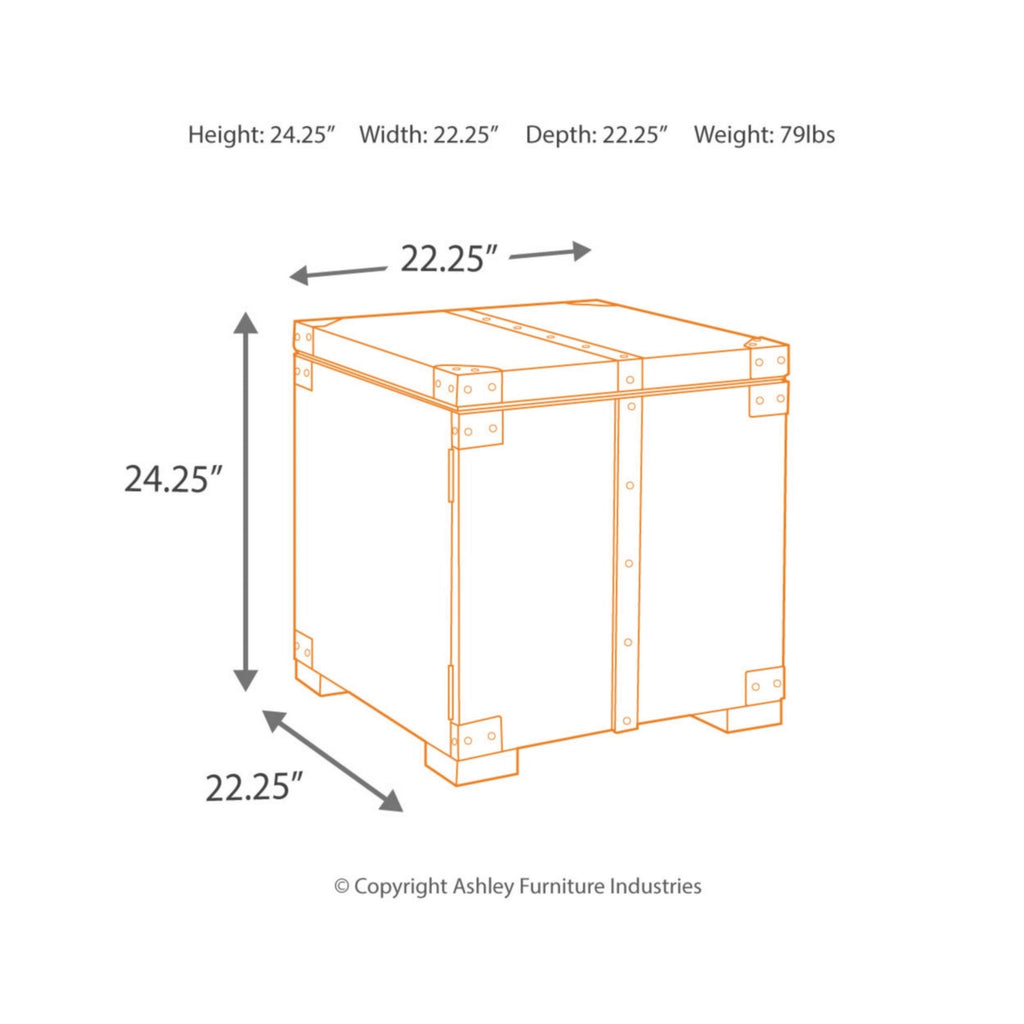 Grayish Brown Square End Table L55415