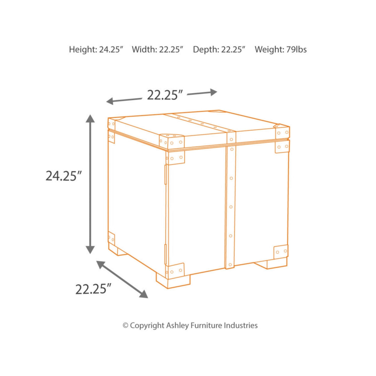Grayish Brown Square End Table L55415