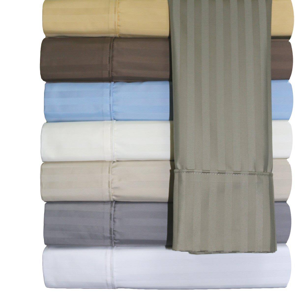 King / Ivory Striped Sheet Set A639