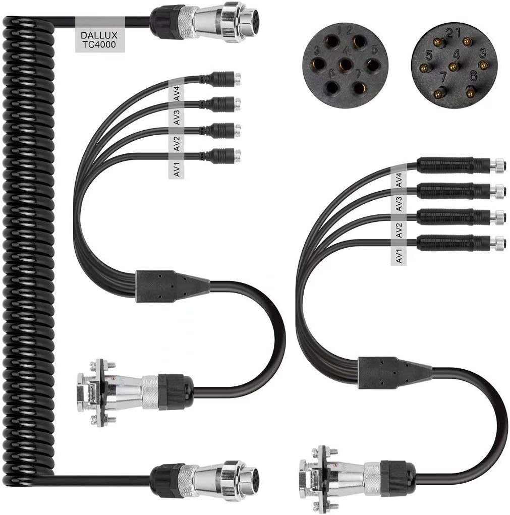 Heavy Duty Vehicle Coil Trailer Cable with 4 PIN AV Connector Disconnect Kit, Pack of 2 H501705