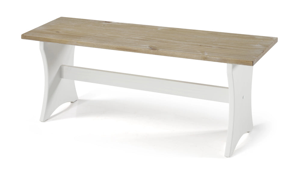 Breakfast Nook with Table and Bench, Driftwood and White Finish X108515