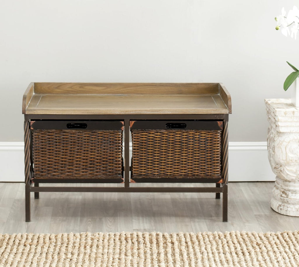 Antique Pewter French Grey Storage Bench B89551