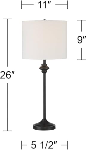 Set of 2 Black Metal Table Lamps V8575