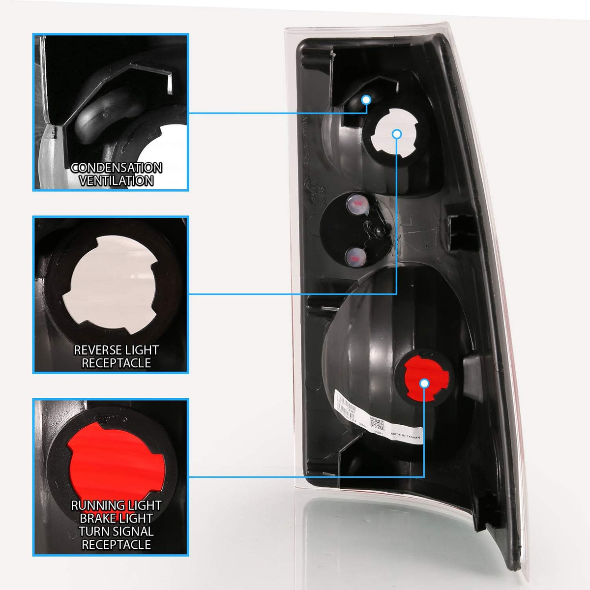 Black Replacement Brake Tail Lights Set R28565