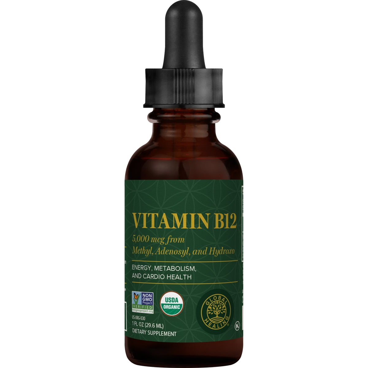 Organic Liquid Vitamin B12 Drops, 5000mcg, 1 fl oz W474440