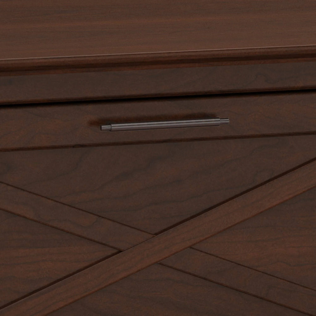 48x22 Engineered Wood Writing Desk with Lateral File Cabinet, Dark Gray Hickory G147876