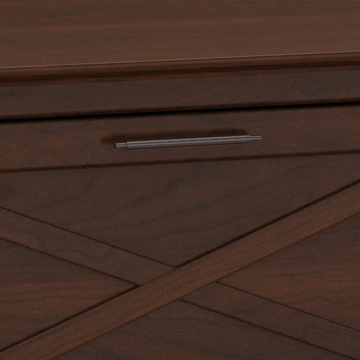 48x22 Engineered Wood Writing Desk with Lateral File Cabinet, Dark Gray Hickory G147876