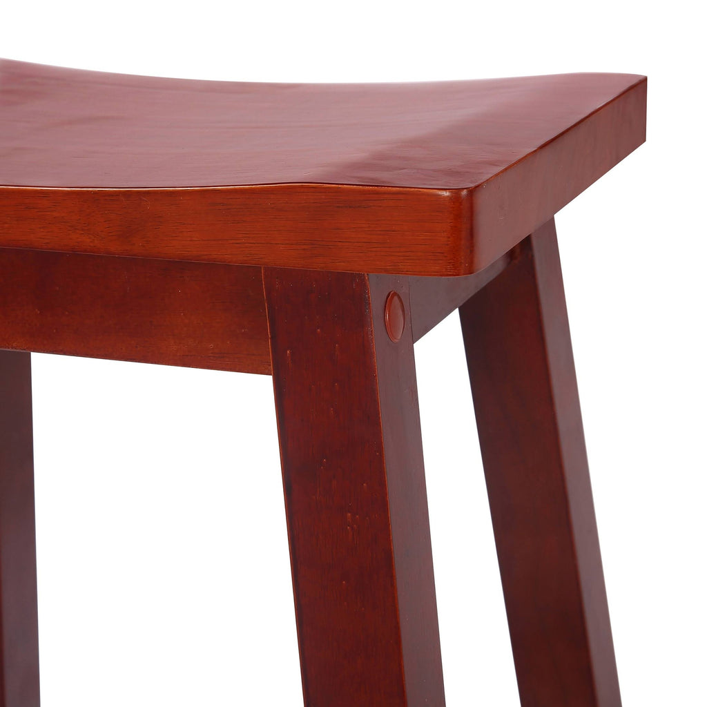 Solid Wood Saddle Counter Stool Open Gray A684