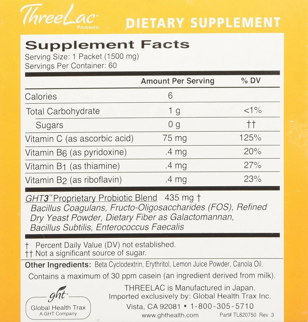 Probiotic Dietary Supplement Lemon Flavor 60 Packets M535