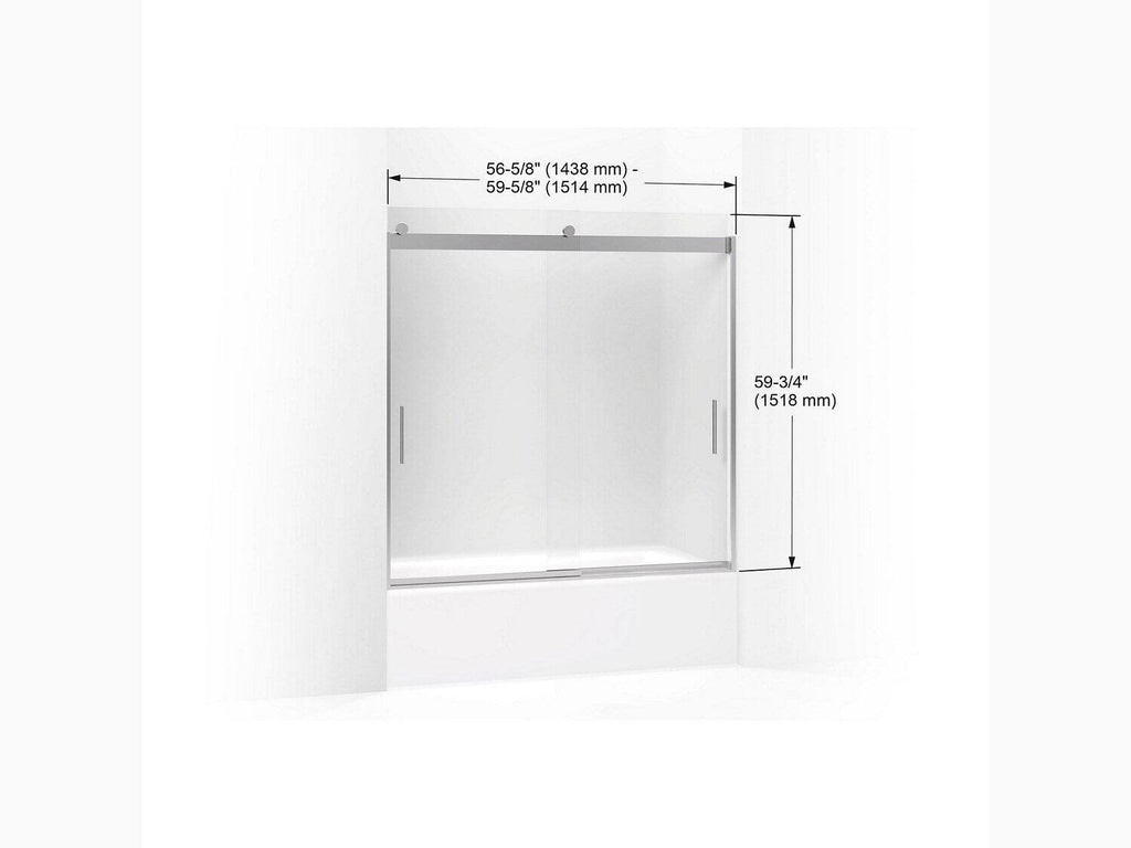 Frameless Sliding Bath Door with Frosted Glass, Matte Nickel A3140