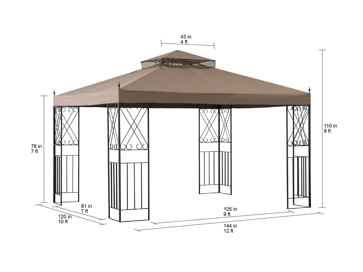 10 x 12 ft. 2 Tiered Steel Gazebo G160