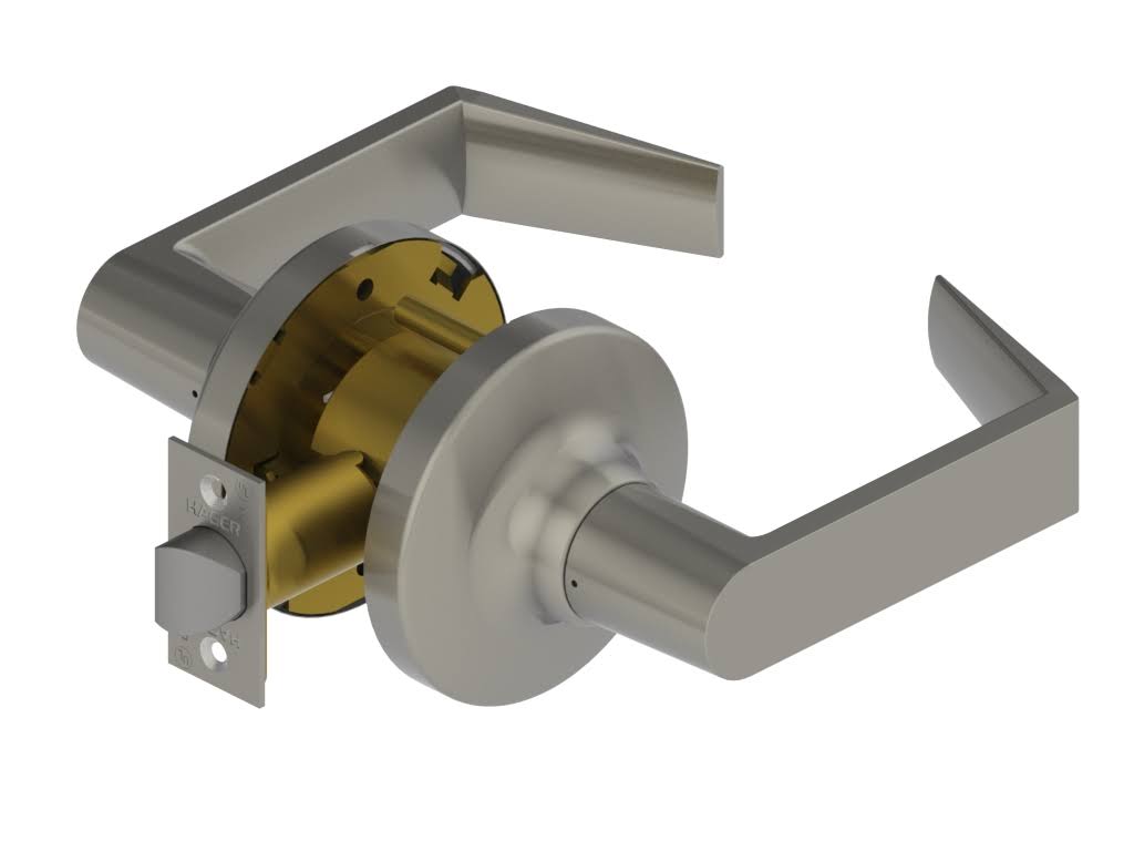Satin Chrome Lever Round Rose Passage Set T954