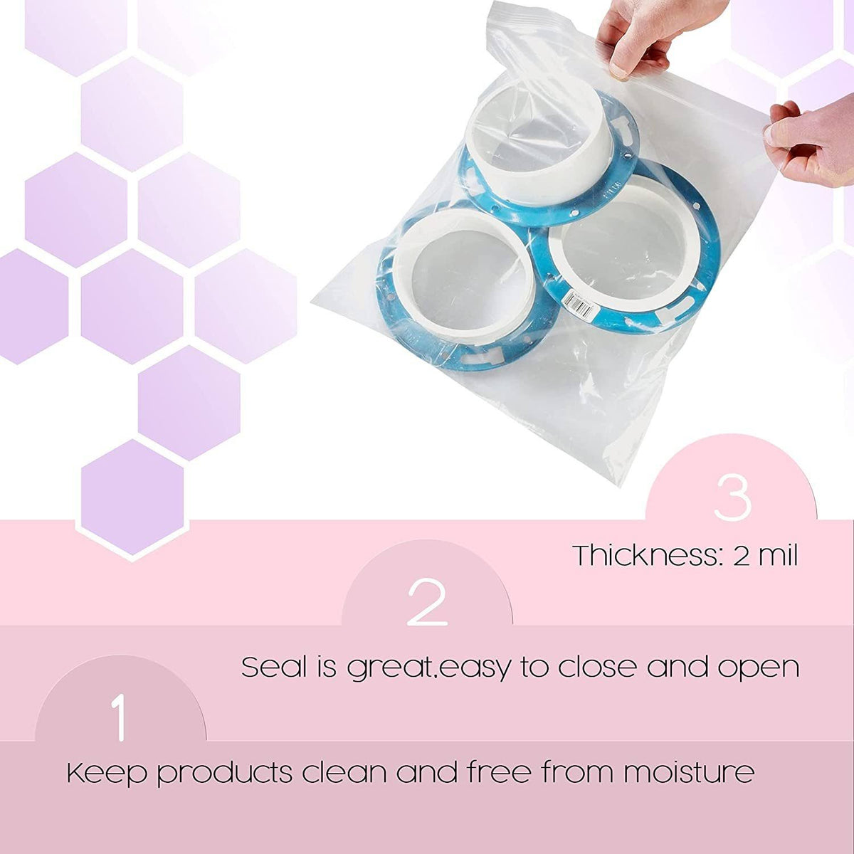 1000 Pack Clear Reclosable Zip Lock Poly Bags 2 Mil 13x22 x 18x22 A5836