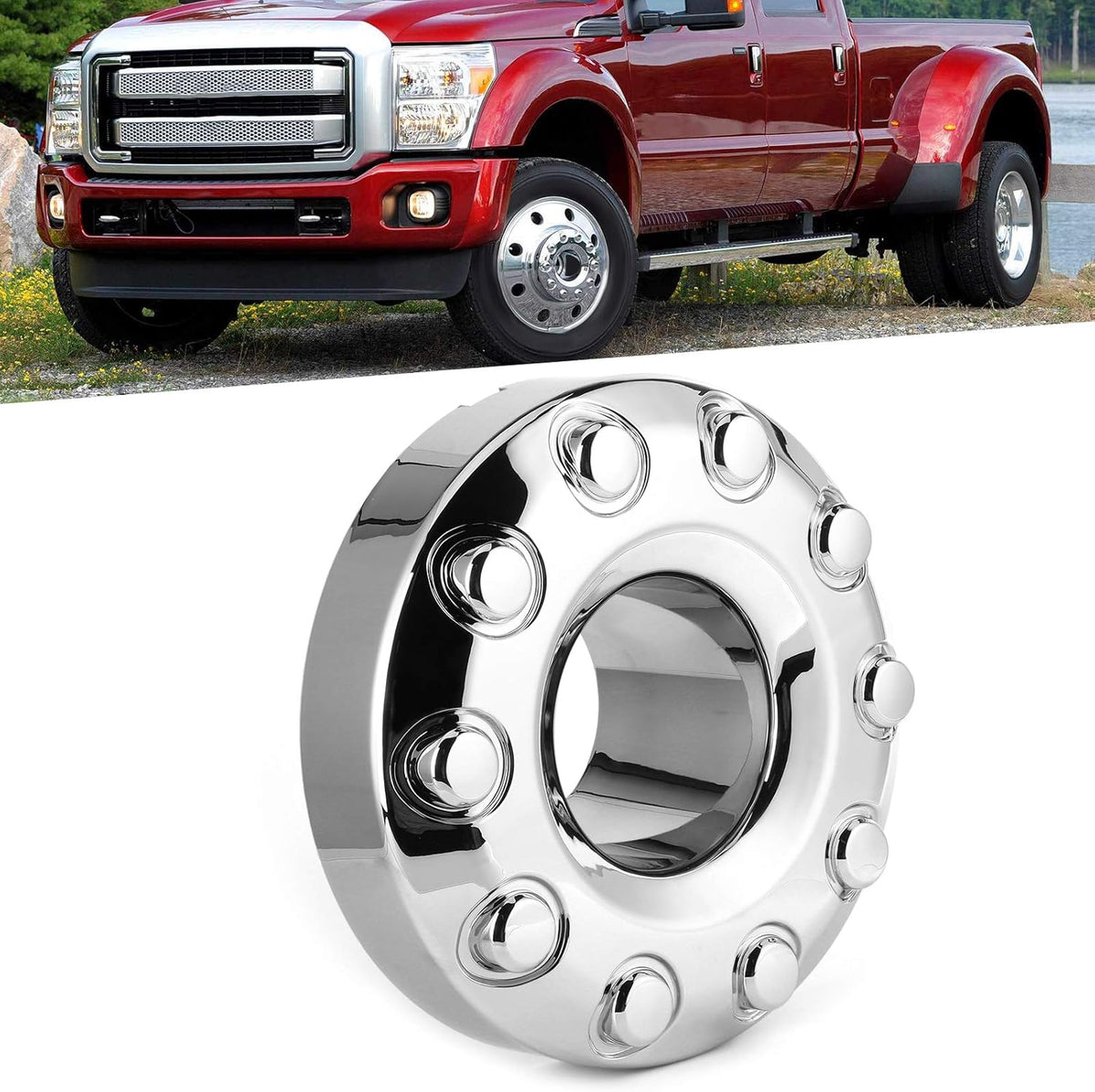 Chrome Wheel Center Hub Cap 10 Lug Pack of 2 J297