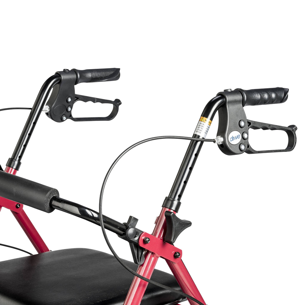 Red Aluminum Rollator with Padded Seat F153