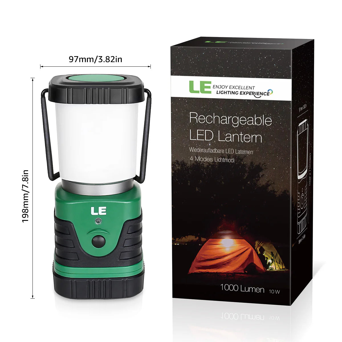 LED Camping Lantern Rechargeable 1000LM 4400mAh Y9871